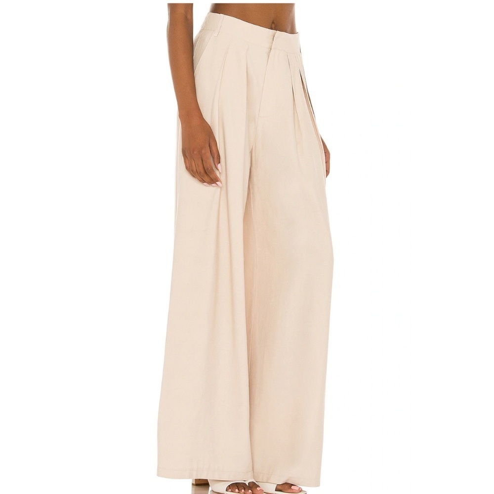 SNDYS REVOLVE Hills Pant Elegant Cream Wide-Leg Linen Pants - Picture 7 of 7
